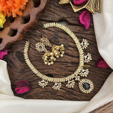 Vriksham Designer Gold Look Alike AD Stone Short Neckpiece-Purple-G16315